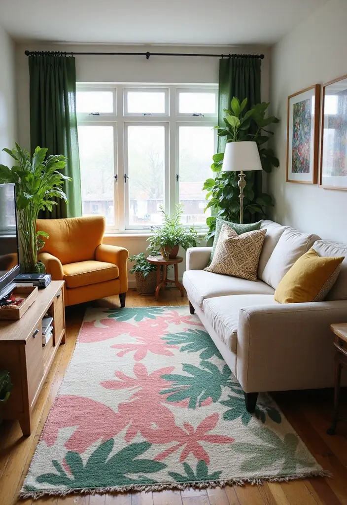 25 Coordinating Rug Ideas That Tie Rooms Together 8 25 Coordinating Rug Ideas That Tie Rooms Together - 8. Tropical Prints