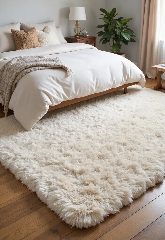 25 Cute Bedroom Carpets That Steal the Spotlight - 1. Cozy Shag Carpets