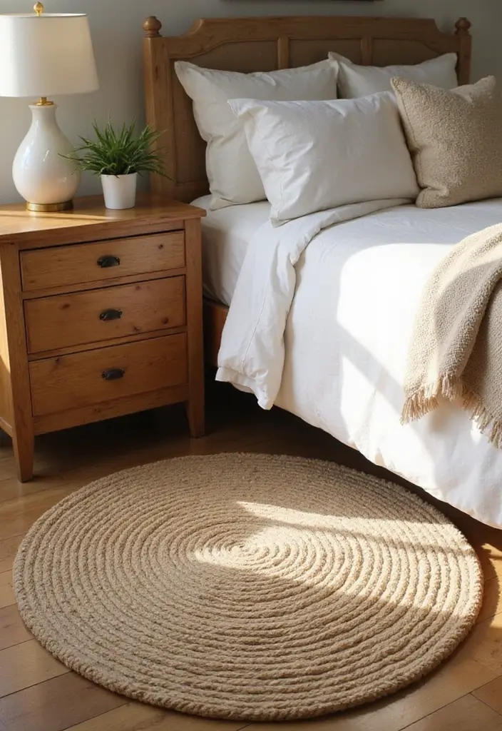 25 Cute Bedroom Carpets That Steal the Spotlight - 11. Round Rugs
