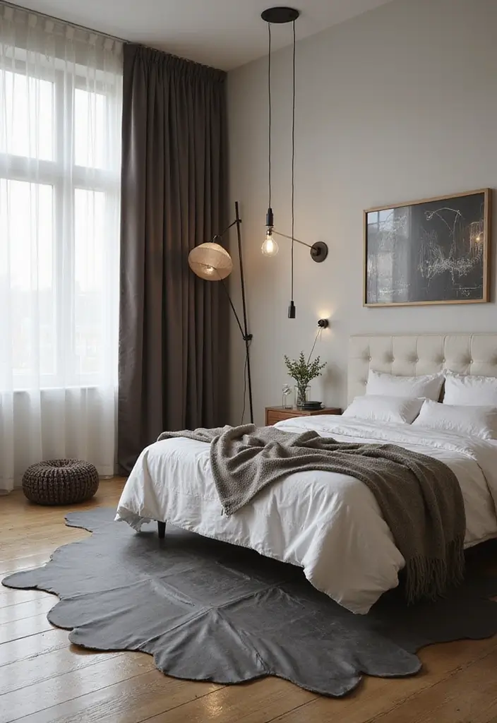 25 Cute Bedroom Carpets That Steal the Spotlight - 22. Faux Leather Rugs