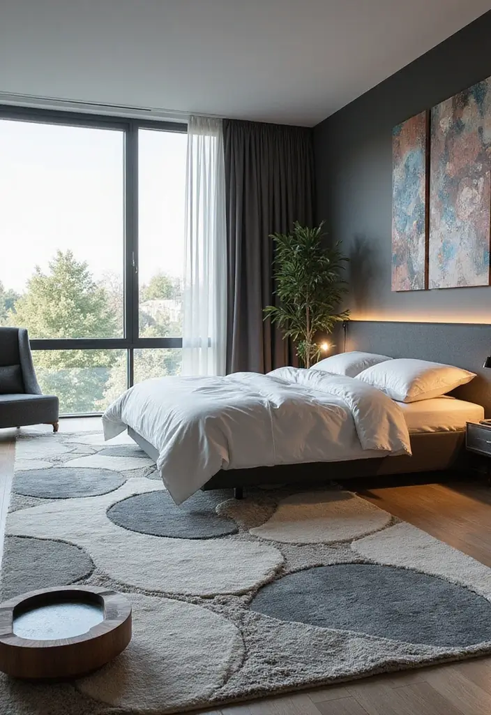 25 Cute Bedroom Carpets That Steal the Spotlight - 25. Futuristic Rugs