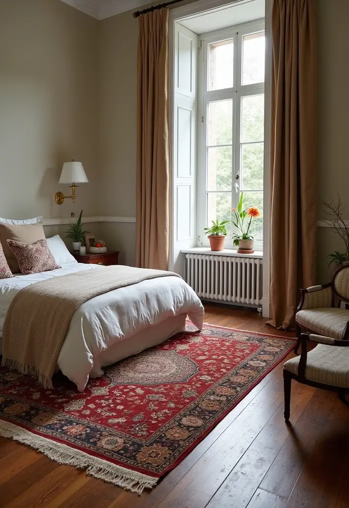 25 Cute Bedroom Carpets That Steal the Spotlight - 4. Vintage Persian Rugs