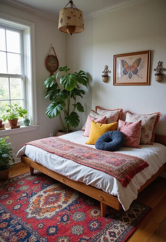 25 Cute Bedroom Carpets That Steal the Spotlight - 6. Bohemian Style Rugs