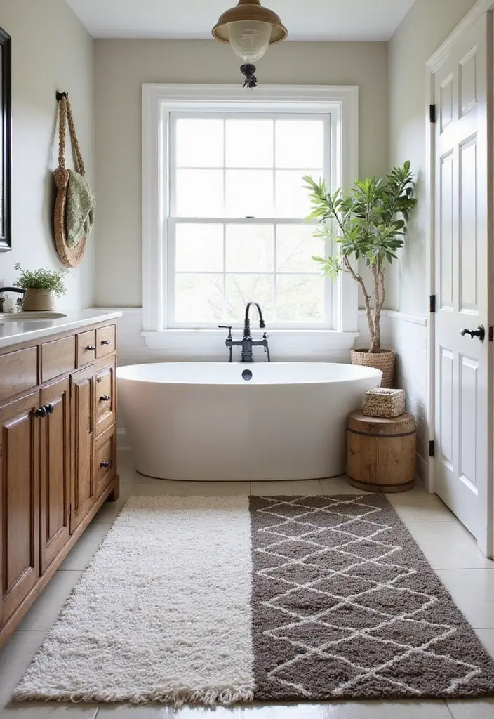 25 Farmhouse Bathroom Rug Ideas for a Country Chic Look 10 25 Farmhouse Bathroom Rug Ideas for a Country Chic Look - 10. Reversible Rugs