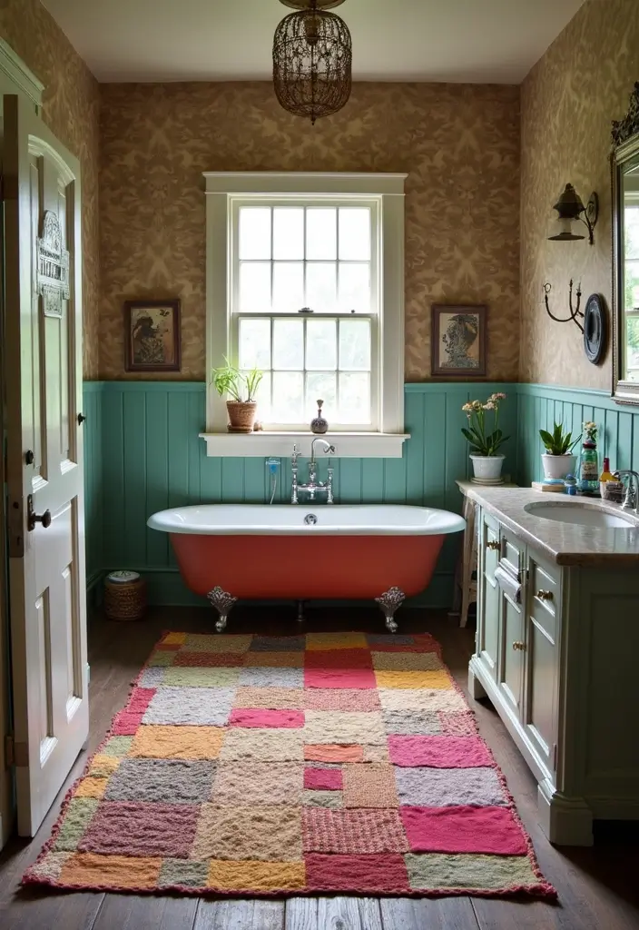 25 Farmhouse Bathroom Rug Ideas for a Country Chic Look 17 25 Farmhouse Bathroom Rug Ideas for a Country Chic Look - 17. Patchwork Rugs