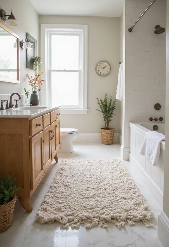 25 Farmhouse Bathroom Rug Ideas for a Country Chic Look 19 25 Farmhouse Bathroom Rug Ideas for a Country Chic Look - 19. Knit Rugs