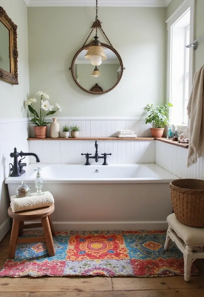 25 Farmhouse Bathroom Rug Ideas for a Country Chic Look 25 25 Farmhouse Bathroom Rug Ideas for a Country Chic Look - 25. Upcycled Fabric Rugs