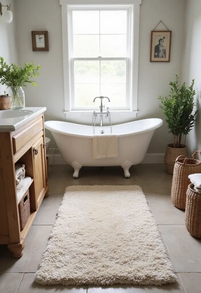 25 Farmhouse Bathroom Rug Ideas for a Country Chic Look 3 25 Farmhouse Bathroom Rug Ideas for a Country Chic Look - 3. Neutral Chenille Rugs