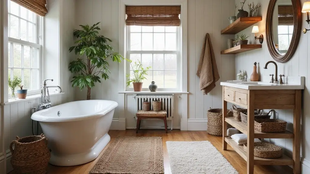 25 Farmhouse Bathroom Rug Ideas for a Country Chic Look