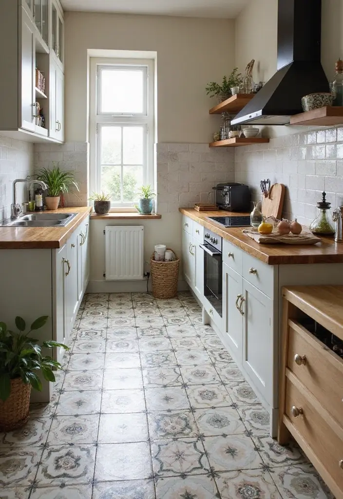 25 Kitchen Rug Ideas That Make Cooking More Fun - 14. Artistic Floor Tiles