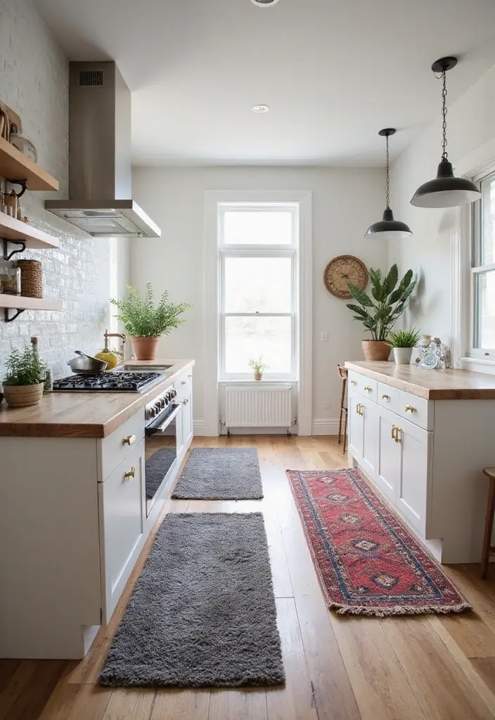 25 Kitchen Rug Ideas That Make Cooking More Fun - 21. Layered Textures