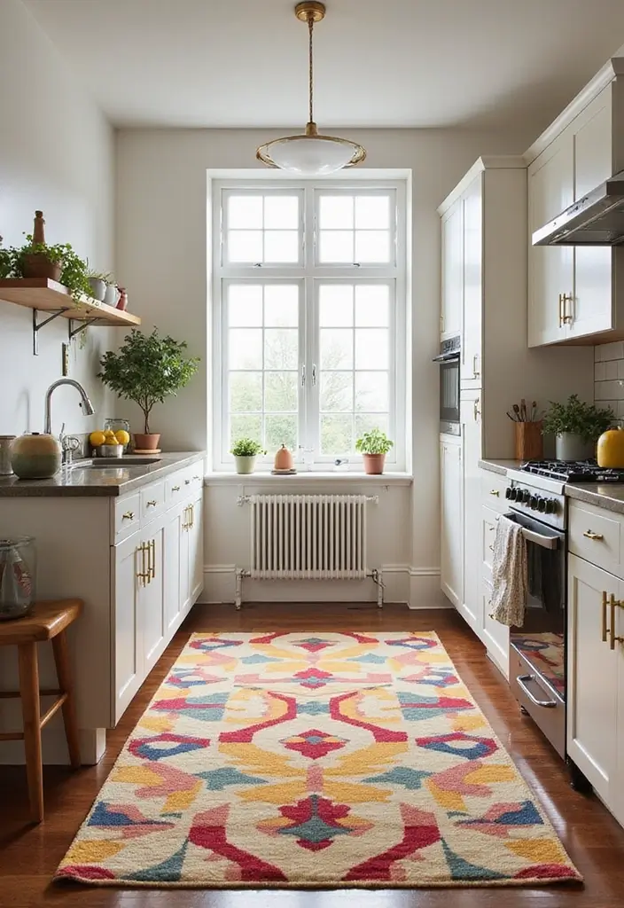 25 Kitchen Rug Ideas That Make Cooking More Fun - 7. Playful Geometric Prints