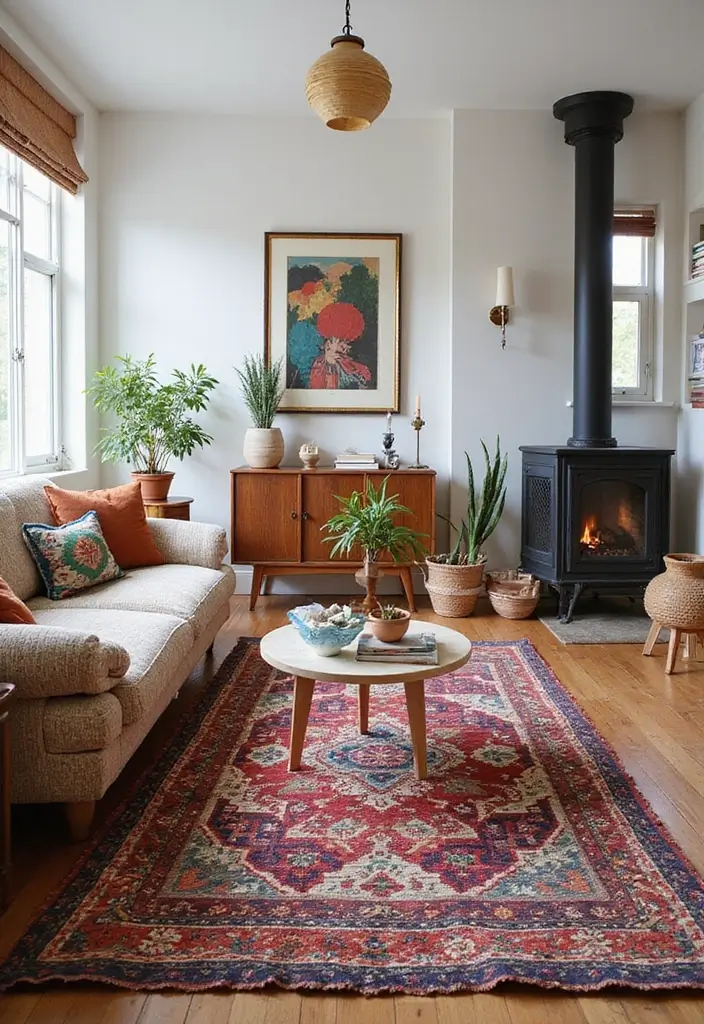 25 Living Room Rug Ideas for a Fresh Makeover 16 25 Living Room Rug Ideas for a Fresh Makeover - 16. Textured Kilim Rugs