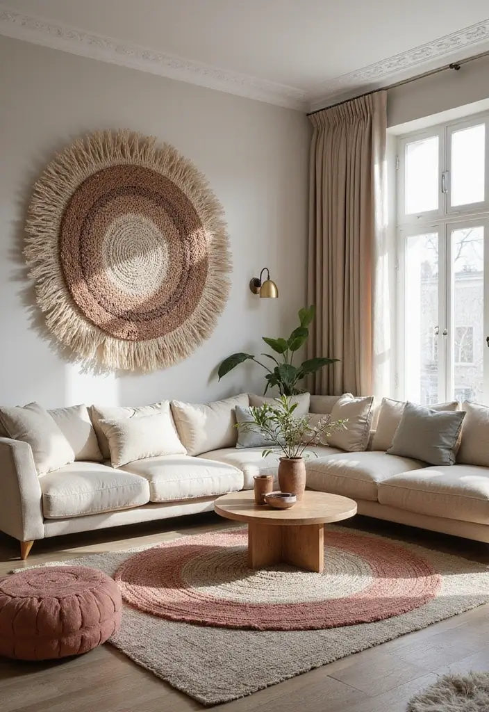 25 Living Room Rug Ideas for a Fresh Makeover 18 25 Living Room Rug Ideas for a Fresh Makeover - 18. Artistic Handwoven Rugs