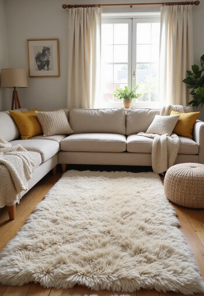 25 Living Room Rug Ideas for a Fresh Makeover 19 25 Living Room Rug Ideas for a Fresh Makeover - 19. Soft Chenille for Comfort