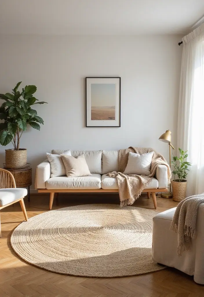 25 Living Room Rug Ideas for a Fresh Makeover 4 25 Living Room Rug Ideas for a Fresh Makeover - 4. Hemp's Natural Elegance
