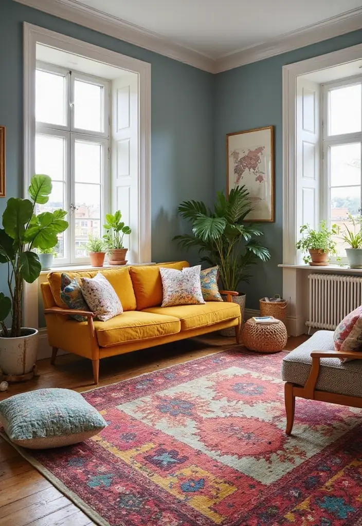 25 Living Room Rug Ideas for a Fresh Makeover 5 25 Living Room Rug Ideas for a Fresh Makeover - 5. Bright and Bold: Eco-Friendly Wool Rugs