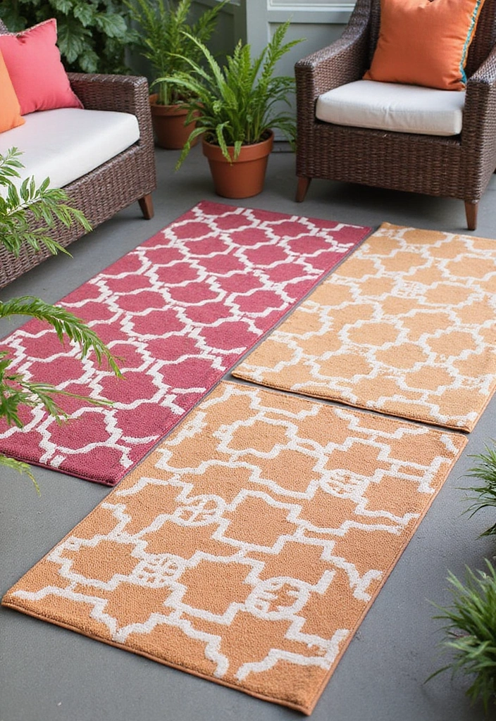 25 Outdoor Porch Rug Ideas to Refresh Your Home 1 25 Outdoor Porch Rug Ideas to Refresh Your Home - 1. Vibrant Geometric Patterns