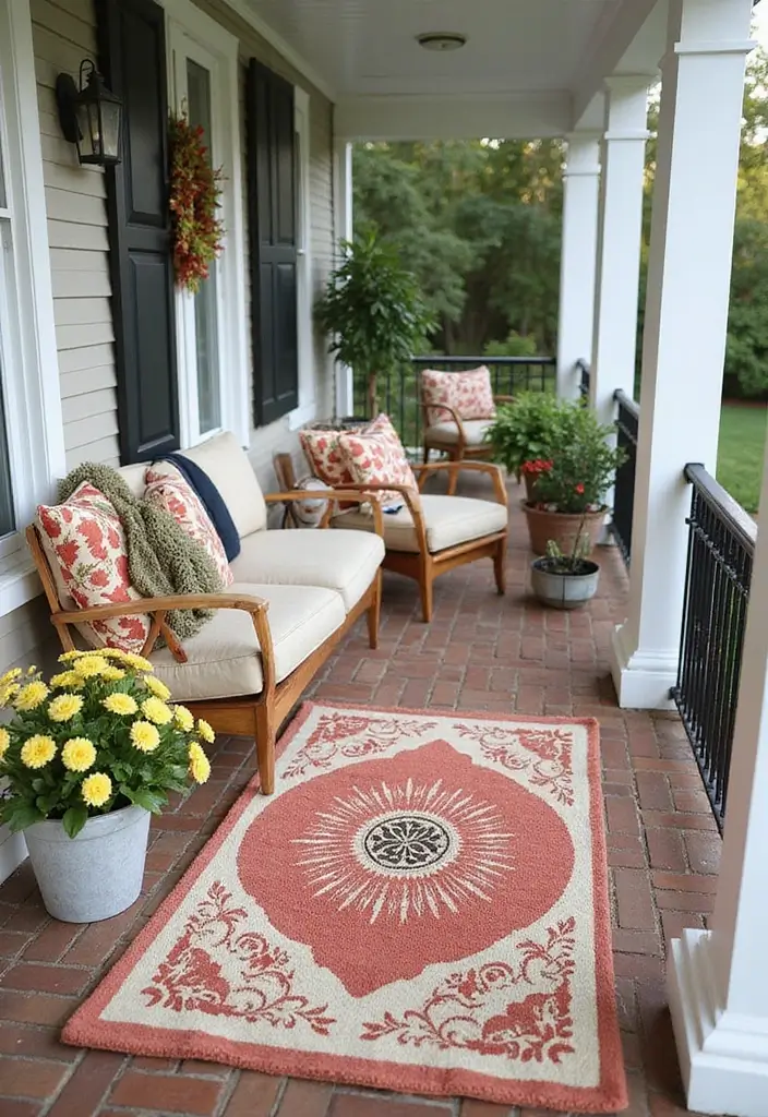 25 Outdoor Porch Rug Ideas to Refresh Your Home 10 25 Outdoor Porch Rug Ideas to Refresh Your Home - 10. Personalized Outdoor Rugs