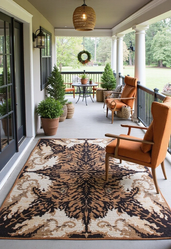 25 Outdoor Porch Rug Ideas to Refresh Your Home 11 25 Outdoor Porch Rug Ideas to Refresh Your Home - 11. Bold Animal Prints