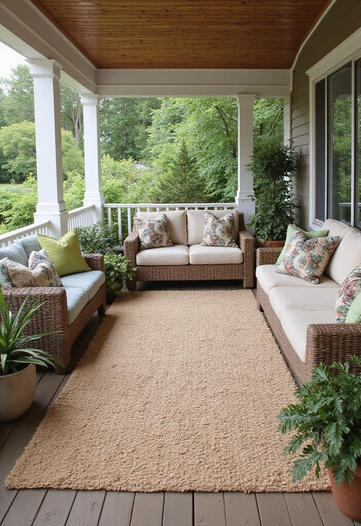 25 Outdoor Porch Rug Ideas to Refresh Your Home 12 25 Outdoor Porch Rug Ideas to Refresh Your Home - 12. Textured Outdoor Rugs