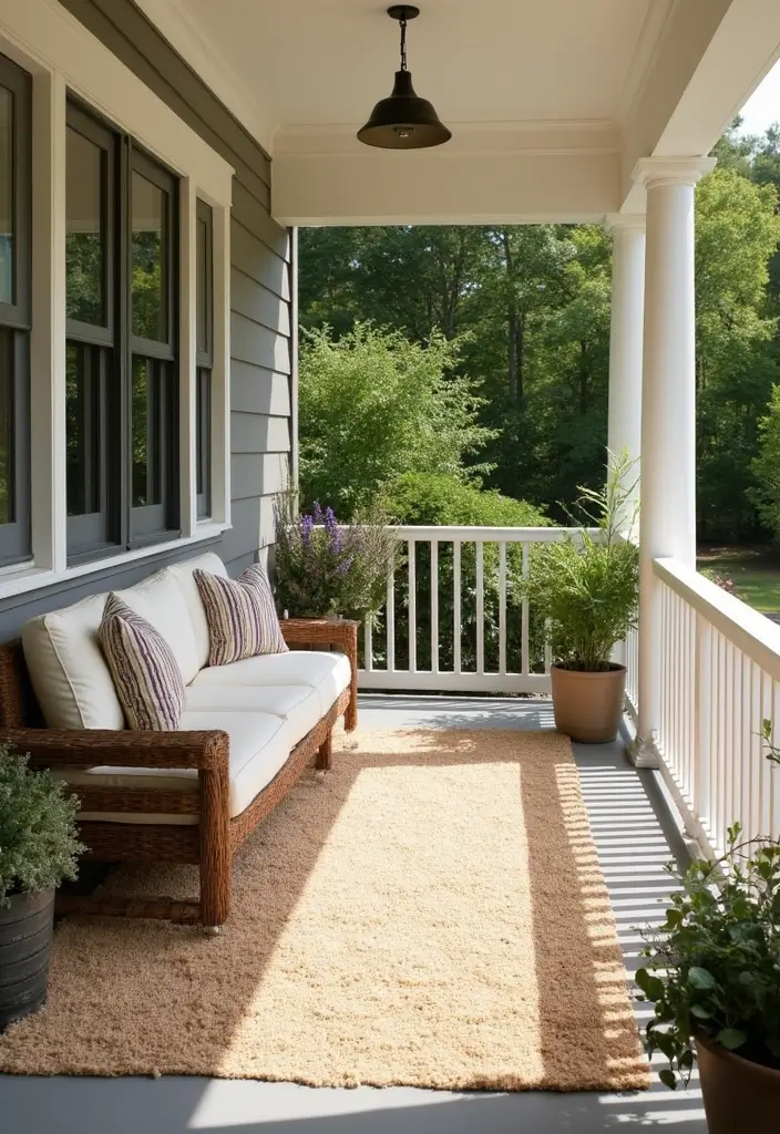 25 Outdoor Porch Rug Ideas to Refresh Your Home 13 25 Outdoor Porch Rug Ideas to Refresh Your Home - 13. Indoor-Outdoor Hybrid Rugs