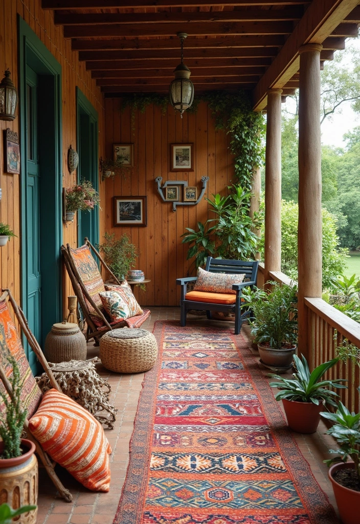 25 Outdoor Porch Rug Ideas to Refresh Your Home 16 25 Outdoor Porch Rug Ideas to Refresh Your Home - 16. Global Inspirations