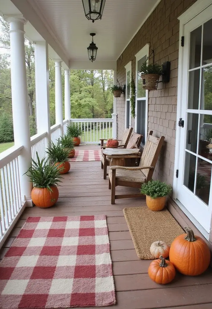 25 Outdoor Porch Rug Ideas to Refresh Your Home 17 25 Outdoor Porch Rug Ideas to Refresh Your Home - 17. Classic Checks and Plaids