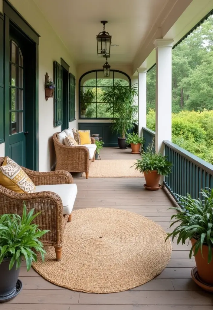 25 Outdoor Porch Rug Ideas to Refresh Your Home 2 25 Outdoor Porch Rug Ideas to Refresh Your Home - 2. Natural Fiber Charm
