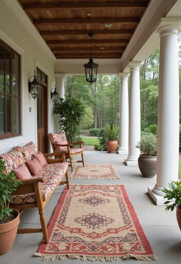 25 Outdoor Porch Rug Ideas to Refresh Your Home 21 25 Outdoor Porch Rug Ideas to Refresh Your Home - 21. Hand-Woven Rugs