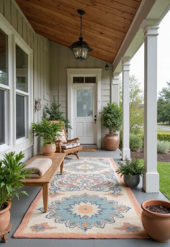 25 Outdoor Porch Rug Ideas to Refresh Your Home 5 25 Outdoor Porch Rug Ideas to Refresh Your Home - 5. Eco-Friendly Printing Techniques
