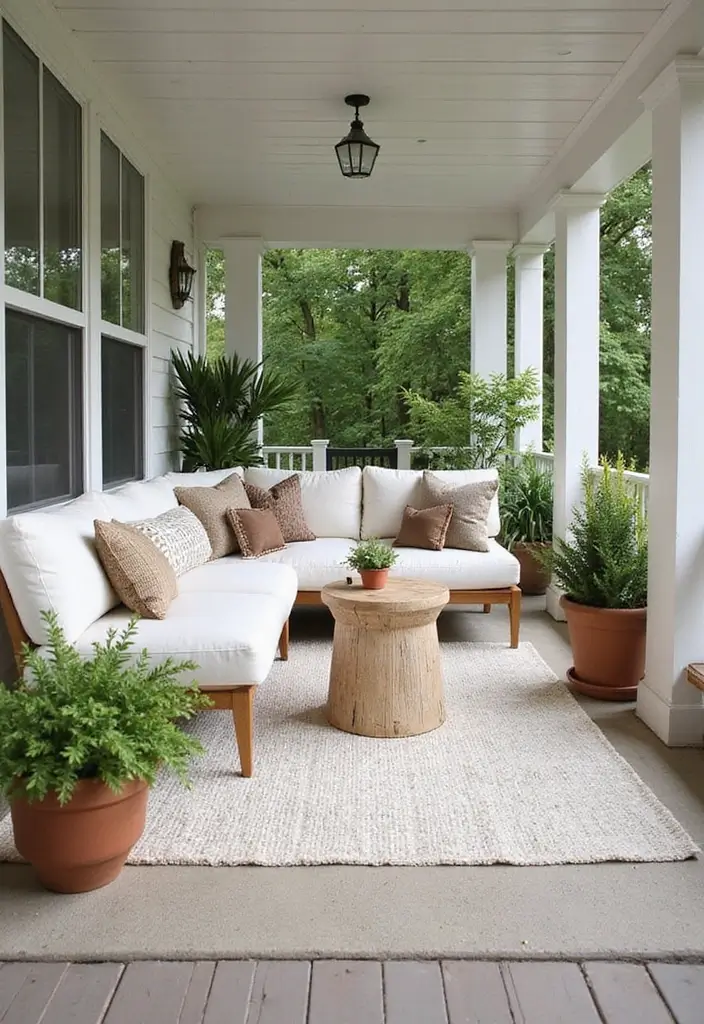 25 Outdoor Porch Rug Ideas to Refresh Your Home 7 25 Outdoor Porch Rug Ideas to Refresh Your Home - 7. Minimalistic Designs