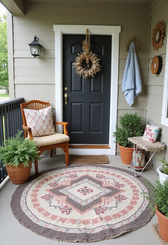 25 Outdoor Porch Rug Ideas to Refresh Your Home 8 25 Outdoor Porch Rug Ideas to Refresh Your Home - 8. Upcycled Materials for a Green Choice