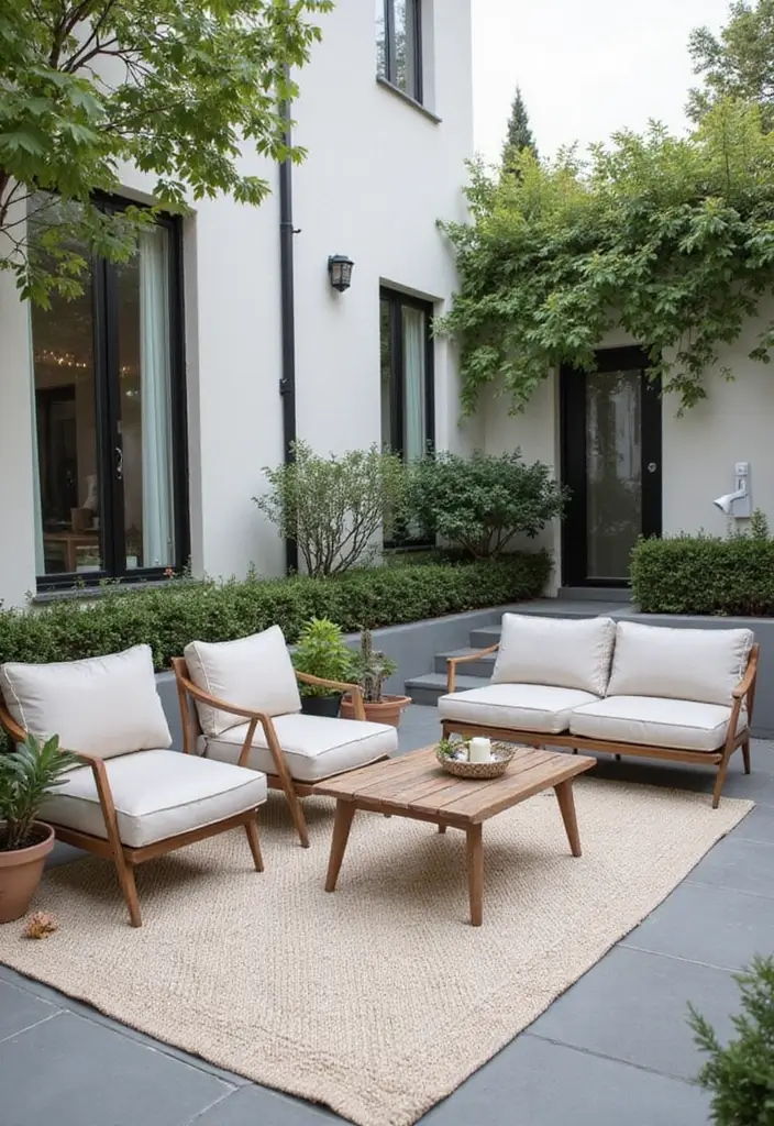 25 Outdoor Rug Ideas for a Stylish Patio or Deck - 11. Minimalist Designs