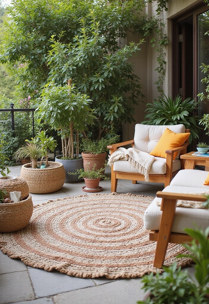 25 Outdoor Rug Ideas for a Stylish Patio or Deck - 9. Sustainable Recycled Rugs
