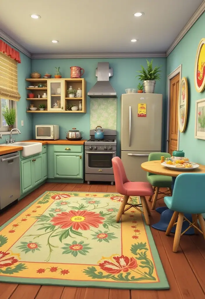 26 Sims 4 Rugs CC You Need in Your Game - 17. Retro Floral Rug