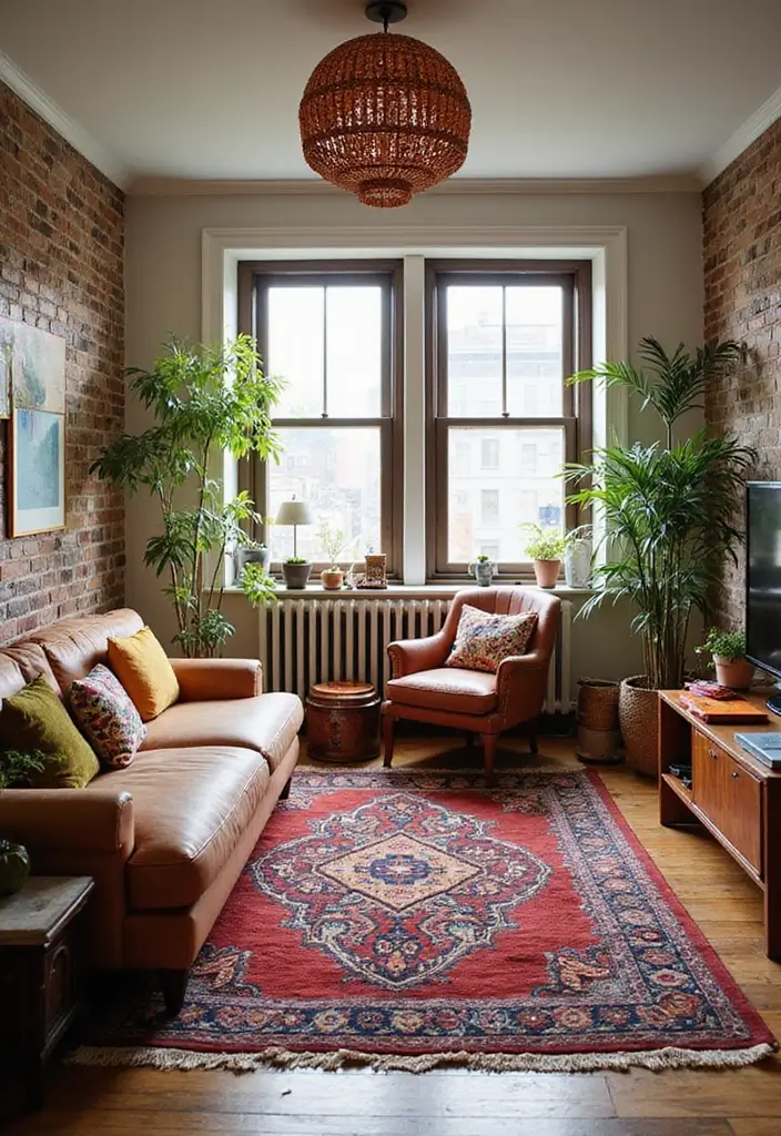 27 Area Rugs That Completely Upgrade Your Living Room - 16. Colorful Bohemian Vibes