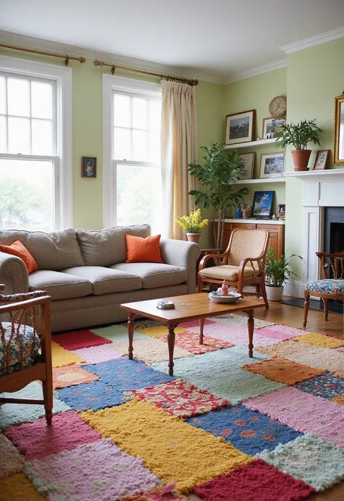 27 Area Rugs That Completely Upgrade Your Living Room - 21. Upcycled Fabric Rugs