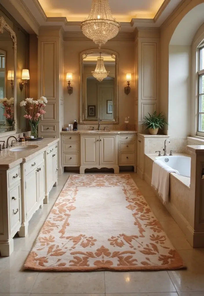 27 Bathroom Rug Ideas That Feel Luxurious and Fresh 13 27 Bathroom Rug Ideas That Feel Luxurious and Fresh - 13. Elegant Silk Rugs