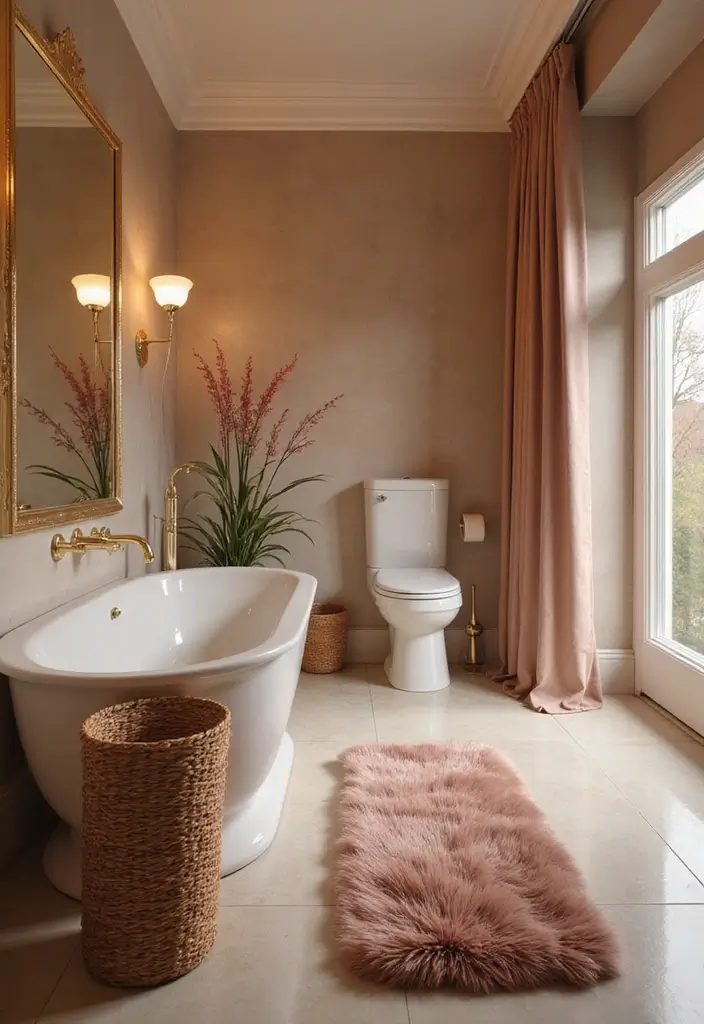 27 Bathroom Rug Ideas That Feel Luxurious and Fresh 2 27 Bathroom Rug Ideas That Feel Luxurious and Fresh - 2. Luxurious Faux Fur Mats