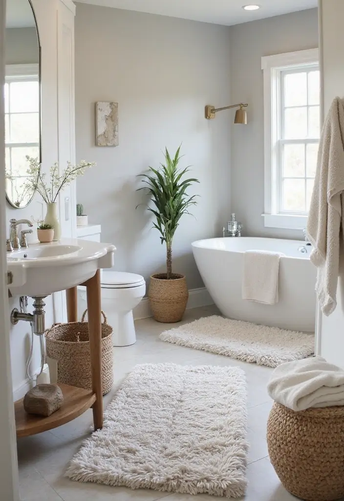 27 Bathroom Rug Ideas That Feel Luxurious and Fresh 23 27 Bathroom Rug Ideas That Feel Luxurious and Fresh - 23. Multi-Purpose Bathroom Rugs