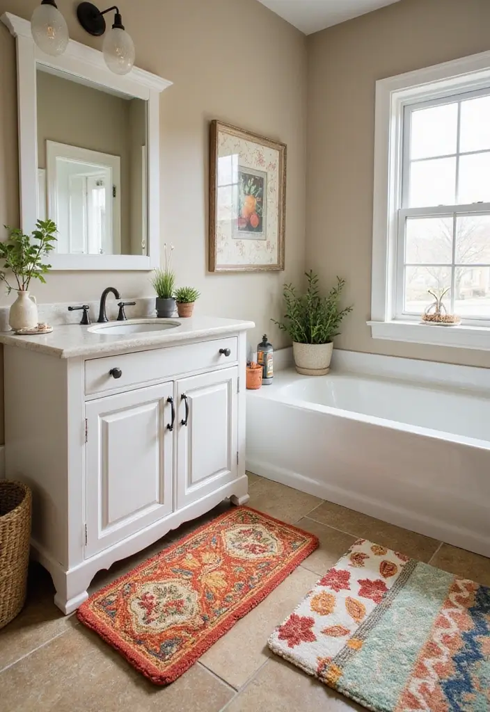 27 Bathroom Rug Ideas That Feel Luxurious and Fresh 27 27 Bathroom Rug Ideas That Feel Luxurious and Fresh - 27. Seasonal Theme Rugs