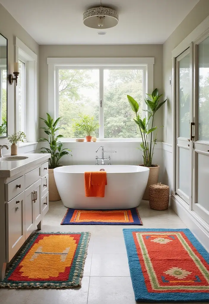 27 Bathroom Rug Ideas That Feel Luxurious and Fresh 9 27 Bathroom Rug Ideas That Feel Luxurious and Fresh - 9. Indoor-Outdoor Rugs