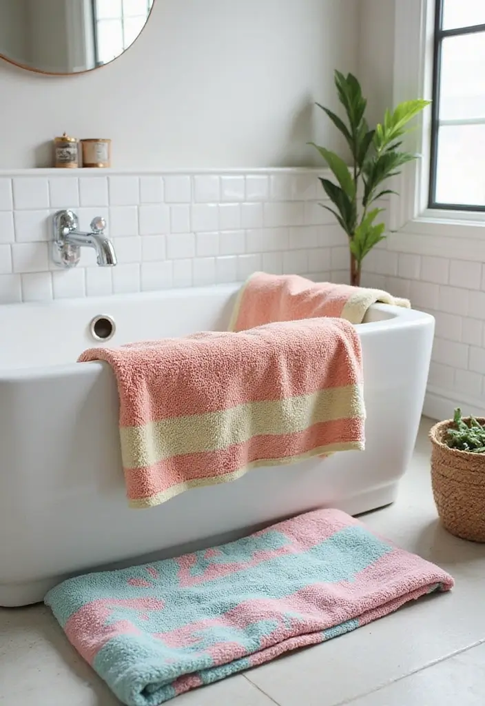 27 DIY Door Mat & Rug Ideas You Can Make Today - 7. Bath Mat from Old Towels