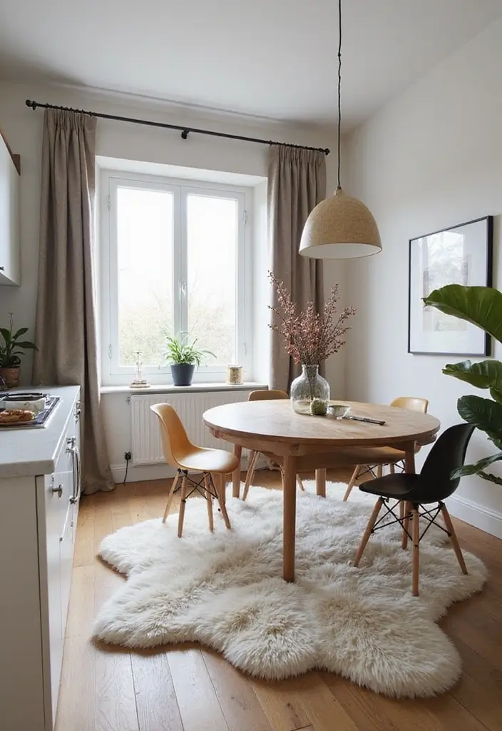 27 Dining Room Rugs That Instantly Elevate Your Space - 10. Elegant Faux Fur