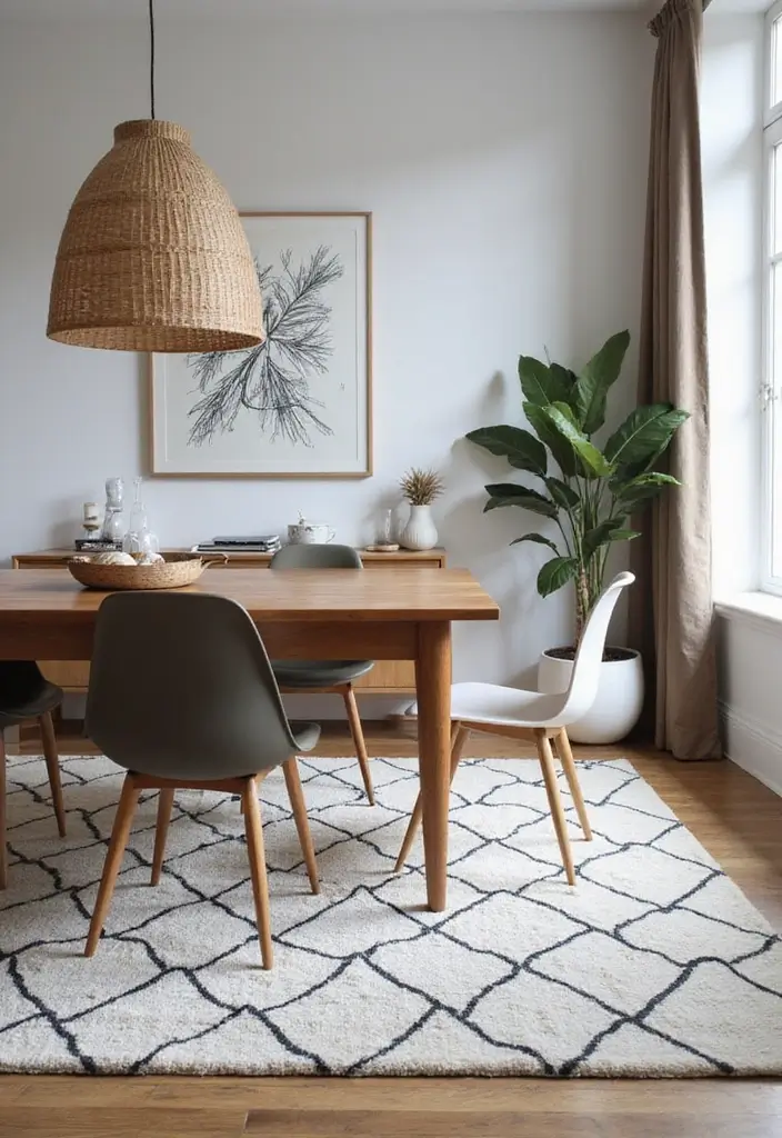 27 Dining Room Rugs That Instantly Elevate Your Space - 13. Subtle Geometric Patterns