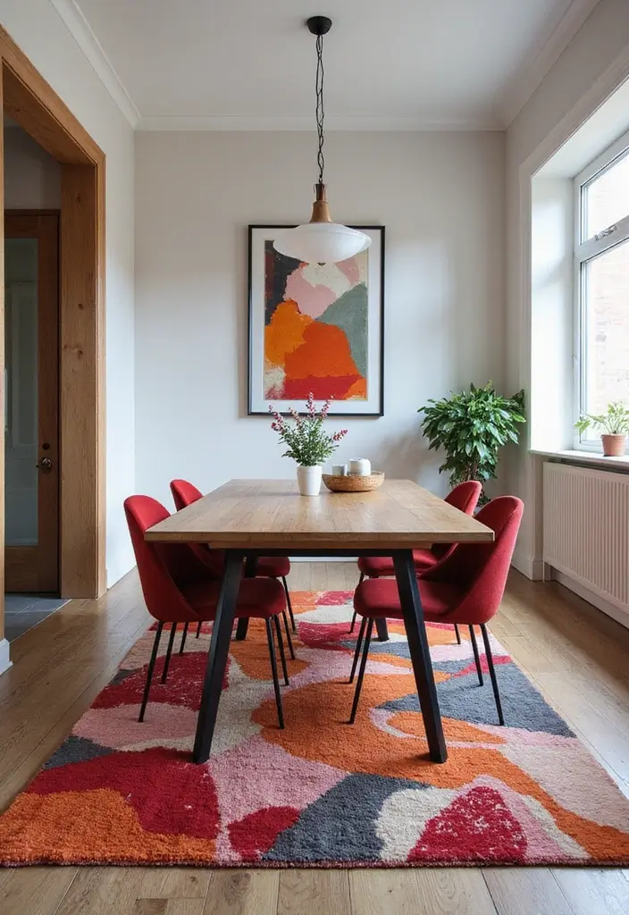 27 Dining Room Rugs That Instantly Elevate Your Space - 22. Modern Abstract Inspiration