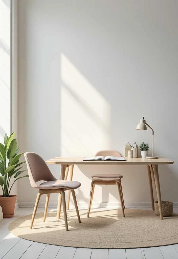 27 Office Rug Ideas for a More Productive Space - 13. Minimalist Rugs: Simple Yet Effective