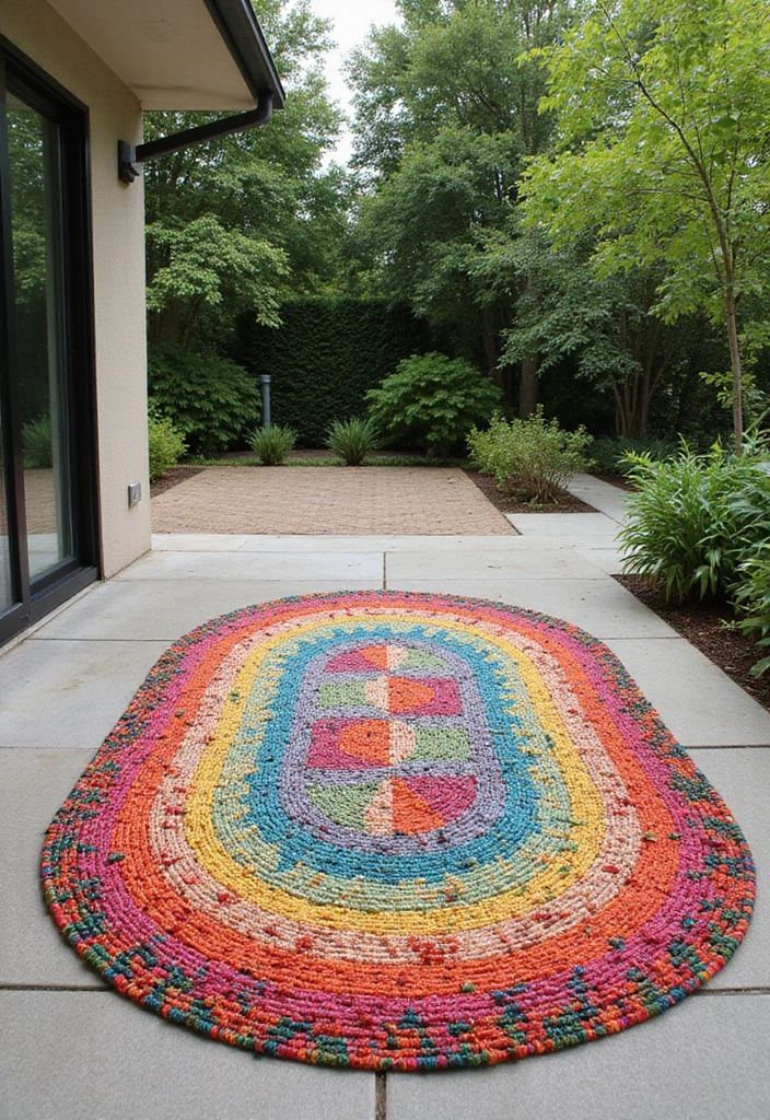 27 Office Rug Ideas for a More Productive Space - 3. Recycled Plastic Rugs: Colorful and Modern