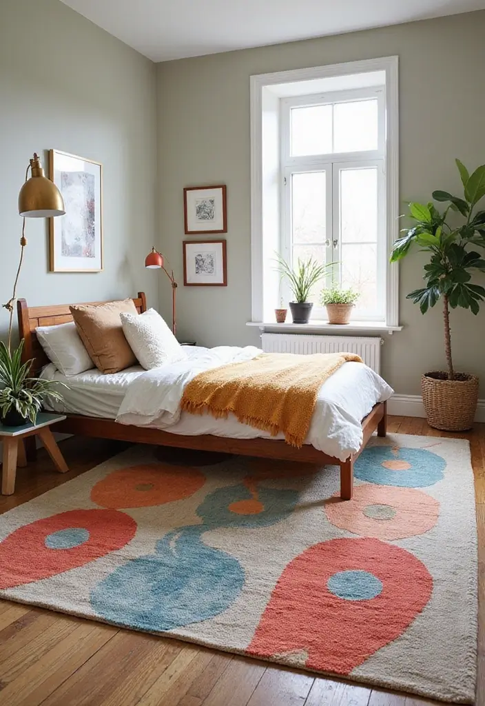 27 Rug Ideas to Transform Any Bedroom Instantly - 16. Printed Rugs: Fun and Functional